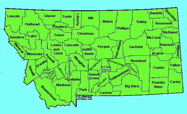 Montana County Map With Names